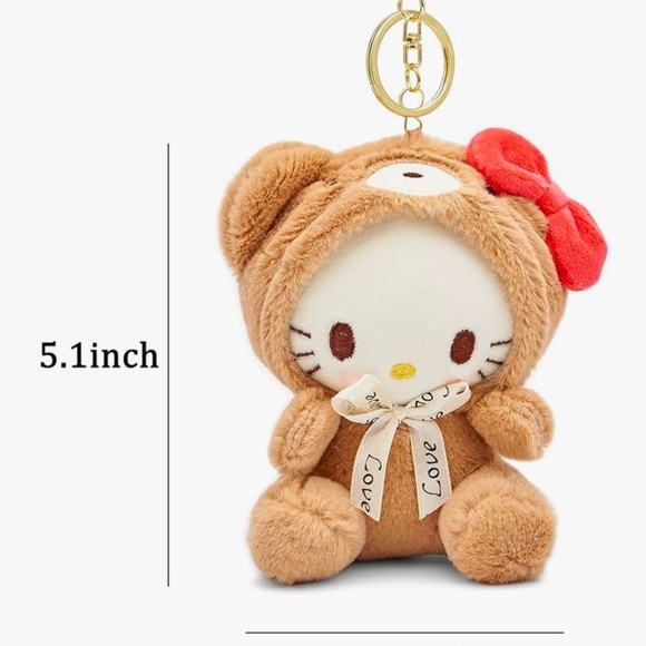 Hello Kitty bear outfit keychain in purse charms approximately 5.1 inches - Picture 4 of 5